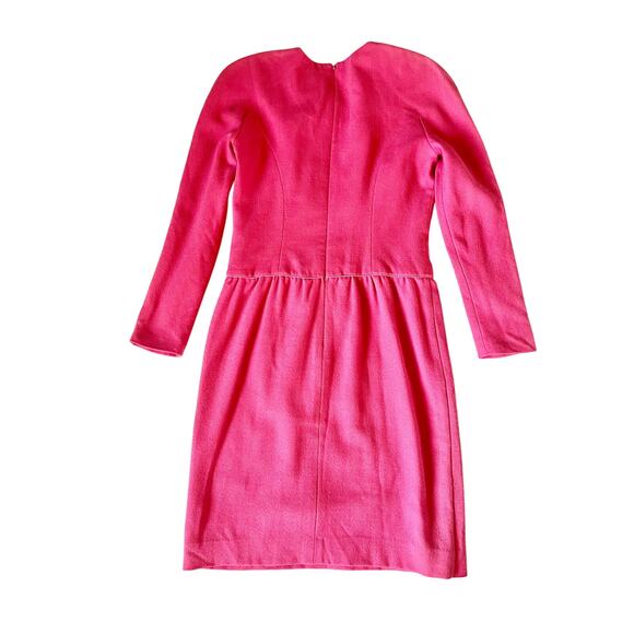 Vintage Carolina Herrera for Bergdorf Pink Wool Pink Zip Close dress size 10 - Picture 6 of 7